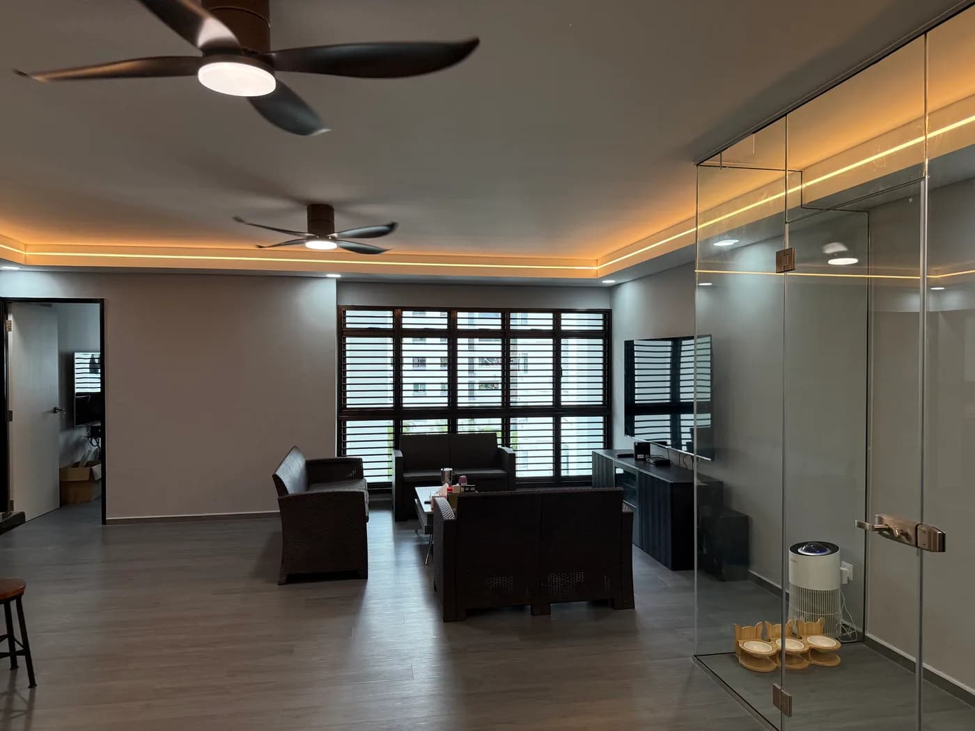 Completed living and dining interior