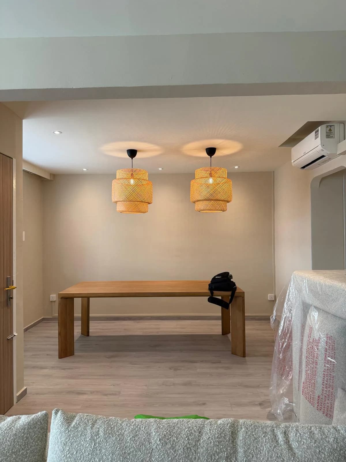 Completed dining and living interior after a full-house renovation
