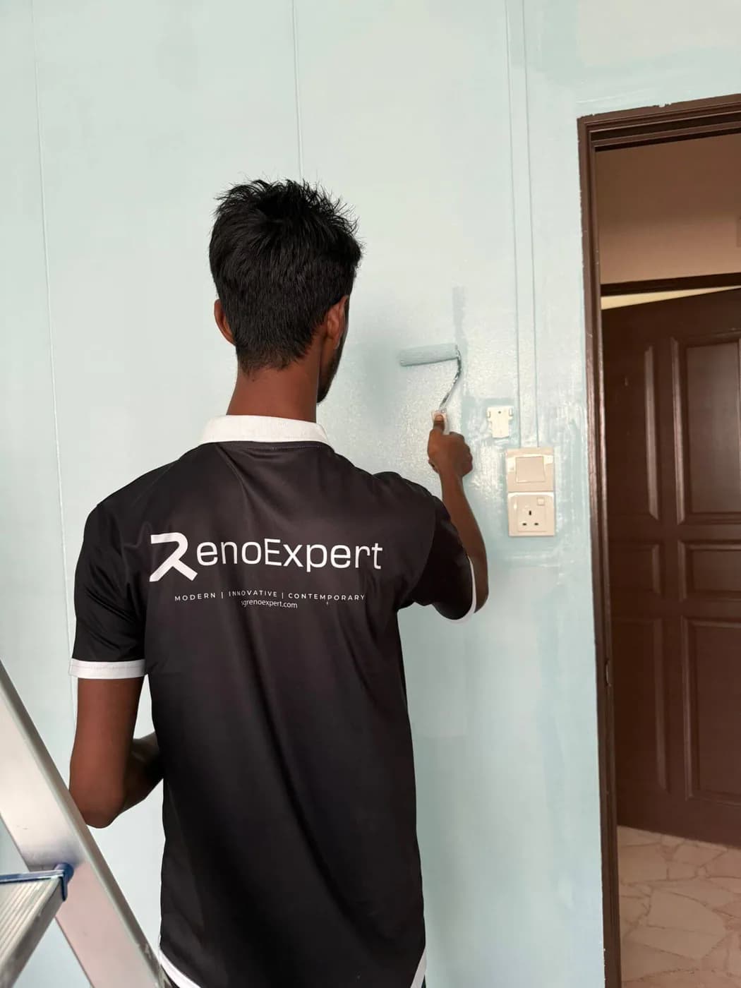 Wall preparation during residential renovation in Singapore